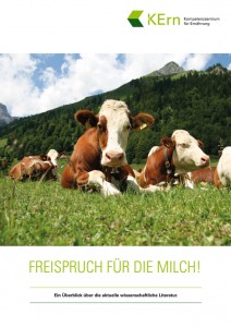 Titelbild der Kurzpublikation "Freispruch für die Milch!" des Kompetenzzentrums für Ernährung in Freising.