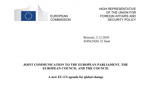 Screenshot des EU-Dokumentes "A new EU-US agenda for global change ". Quelle: EU-Kommission