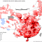 Geschlechtsungleichgewicht in China 2000. Quelle: Nationales Büro für Statistik, China, 2003
